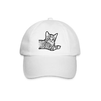Katze schwarz Katzenbaby Kätzchen  - Baseballkappe - Weiß/Weiß - Vorne