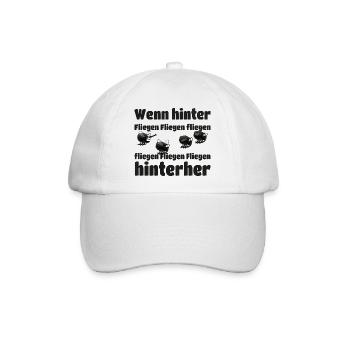 Wenn hinter Fliegen Fliegen fliegen - Baseballkappe - Weiß/Weiß - Vorne