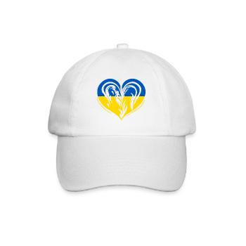 Ukraine Herz - Baseballkappe - Weiß/Weiß - Vorne