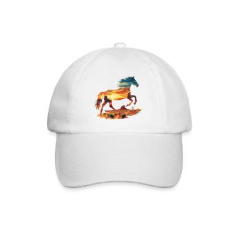 Pferd Wild West Western Reiten Wildnis Cowboy USA - Baseballkappe - Weiß/Weiß - Vorne