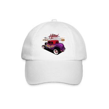 Hotrod Hot rod - Retro Vintage Oldtimer - Baseballkappe - Weiß/Weiß - Vorne