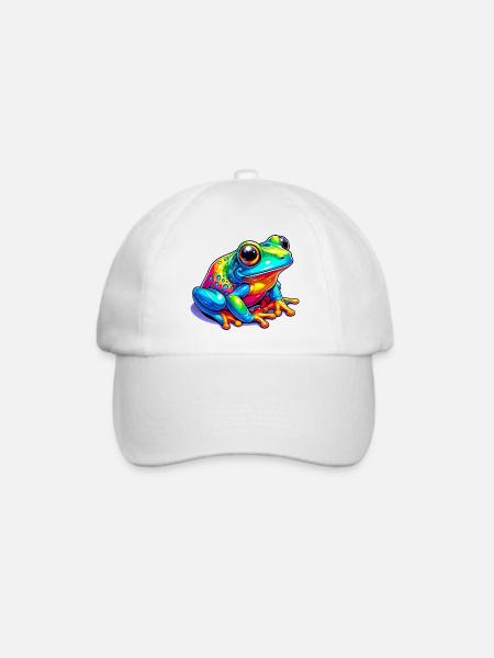 Frosch - Baseballkappe - Weiß/Weiß