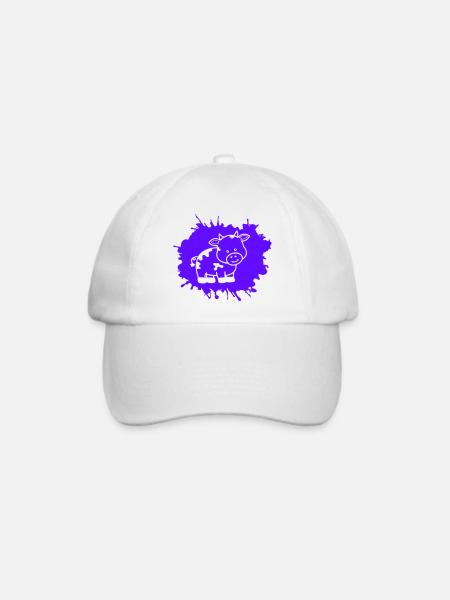 kuh klecks - Baseballkappe - Weiß/Weiß