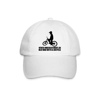 Lustiger Fahrrad Spruch - Baseballkappe - Weiß/Weiß - Vorne