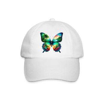 Schmetterling - Baseballkappe - Weiß/Weiß - Vorne