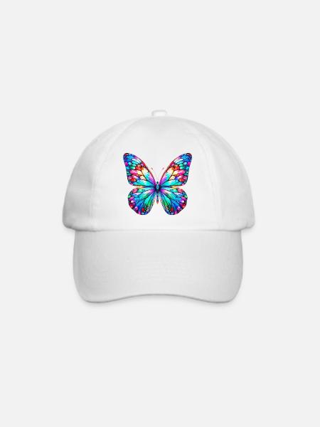 Schmetterling - Baseballkappe - Weiß/Weiß