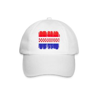 Kroatien hrvatska kroatien hrv hr zagreb geteilte Flagge - Baseballkappe - Weiß/Weiß - Vorne