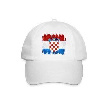 Kroatien hrvatska kroatien hrv hr zagreb geteilte Flagge - Baseballkappe - Weiß/Weiß - Vorne