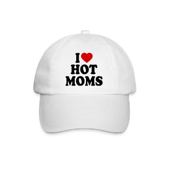 I love hot moms - Baseballkappe - Weiß/Weiß - Vorne