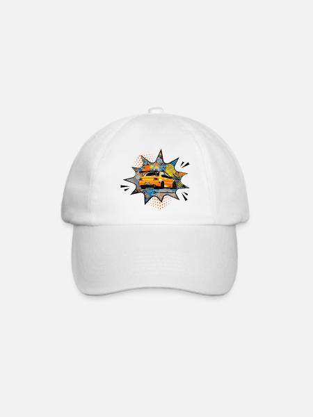 mitsu orange bubble - Baseballkappe - Weiß/Weiß