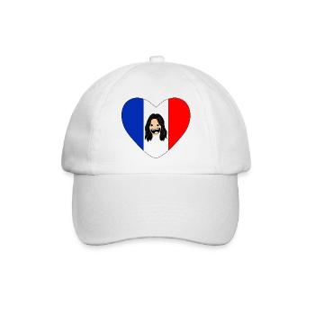eine Französin, die Frankreich liebt - Baseballkappe - Weiß/Weiß - Vorne