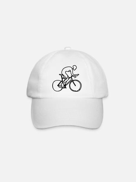 Radfahrer Zeichnung - Baseballkappe - Weiß/Weiß