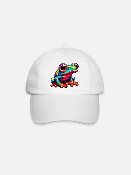 Frosch - Baseballkappe - Weiß/Weiß