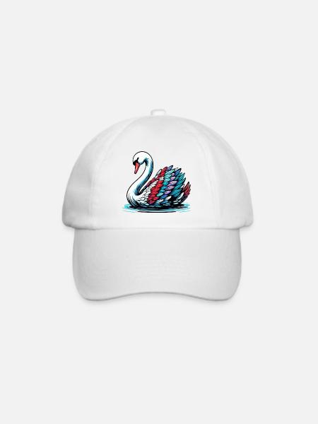 Schwan - Baseballkappe - Weiß/Weiß