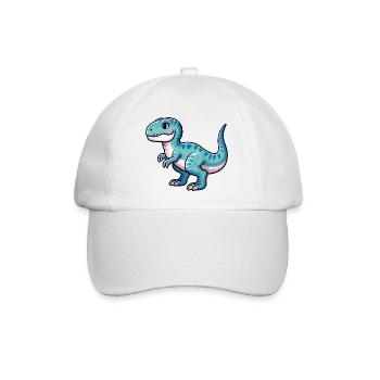 Kawaii Niedlicher T-Rex - Baseballkappe - Weiß/Weiß - Vorne