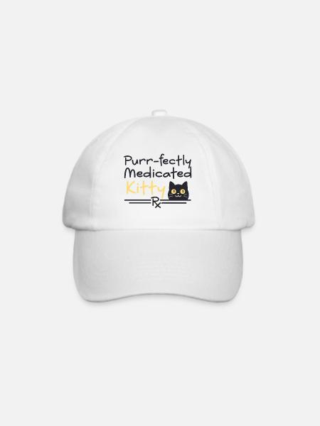 Tierarzt Katze | Purrfectly medicated - Baseballkappe - Weiß/Weiß