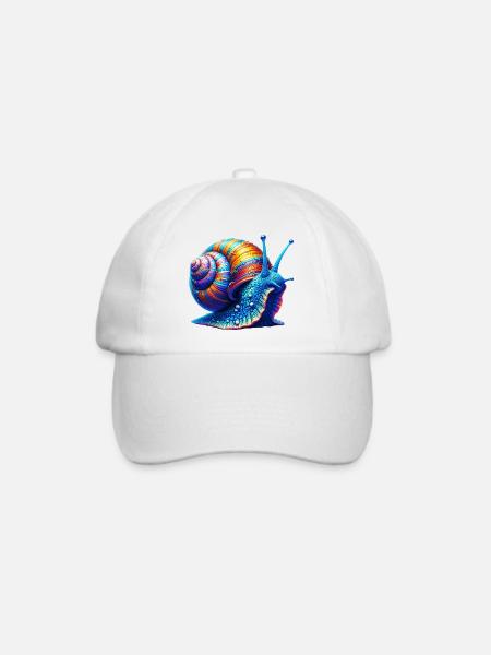 Schnecke - Baseballkappe - Weiß/Weiß