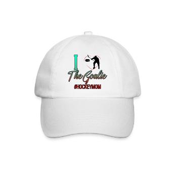 I Love The Goalie #hockeymom 4 - Baseballkappe - Weiß/Weiß - Vorne
