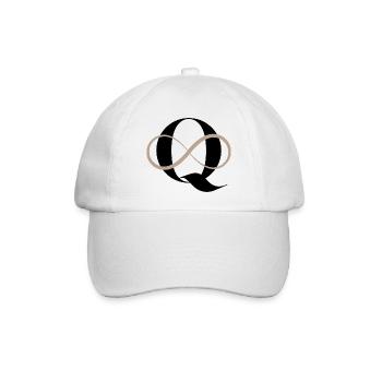 Unendlicher Buchstabe q - Baseballkappe - Weiß/Weiß - Vorne