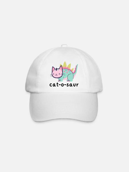 Cat-O-Saur - Baseballkappe - Weiß/Weiß