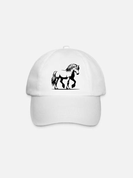 Pferd Isländer Islandpony Islandpferd - Baseballkappe - Weiß/Weiß