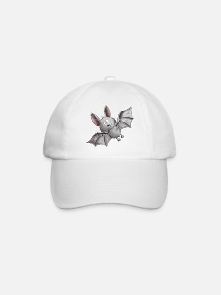 Flatternde Fledermaus - Baseballkappe - Weiß/Weiß