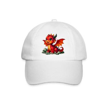 Drache - Baseballkappe - Weiß/Weiß - Vorne