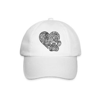 PAW DOG MANDALA - Baseballkappe - Weiß/Weiß - Vorne