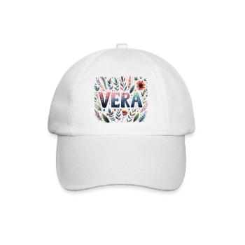 Vera Name Vorname Watercolor - Baseballkappe - Weiß/Weiß - Vorne