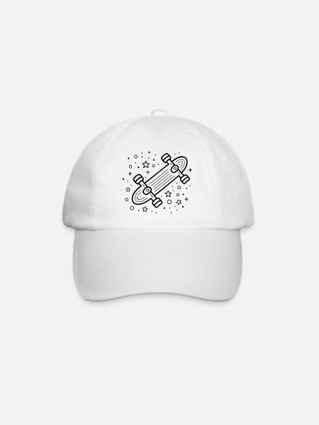 Cartoon Skateboarding - Baseballkappe - Weiß/Weiß
