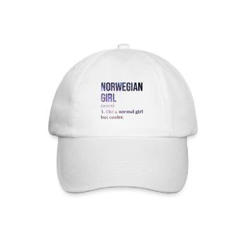 Norwegen, Norwegen, Norwegen - Baseballkappe - Weiß/Weiß - Vorne
