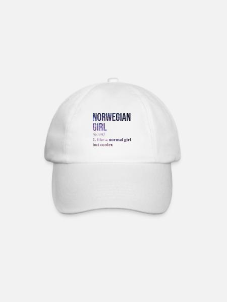 Norwegen, Norwegen, Norwegen - Baseballkappe - Weiß/Weiß