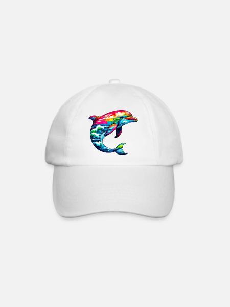 Delfin - Baseballkappe - Weiß/Weiß