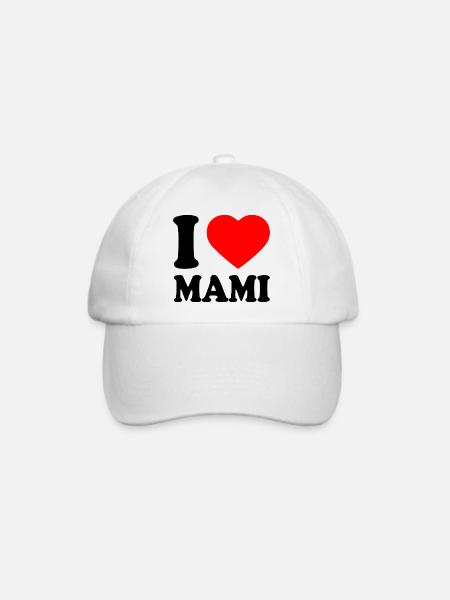 I love mami - Baseballkappe - Weiß/Weiß