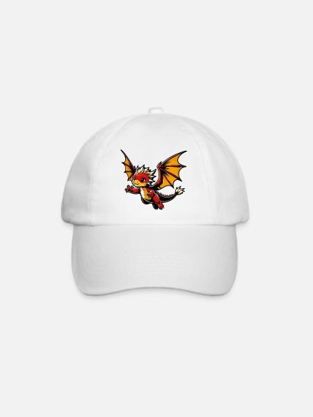 Drache - Baseballkappe - Weiß/Weiß