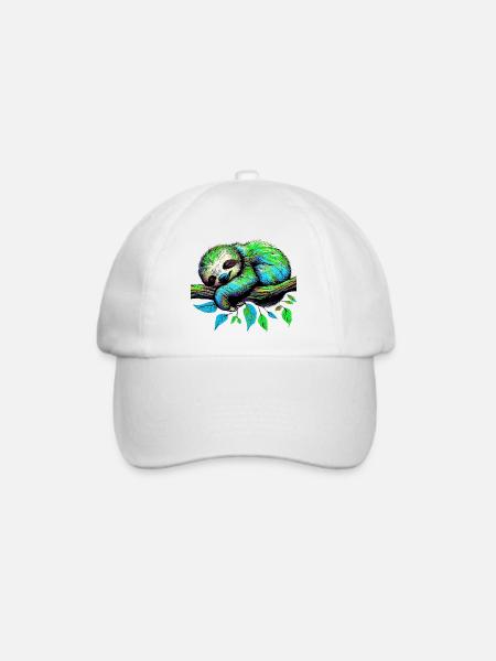 Faultier - Baseballkappe - Weiß/Weiß