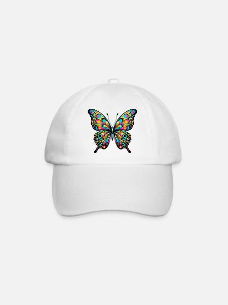Schmetterling - Baseballkappe - Weiß/Weiß