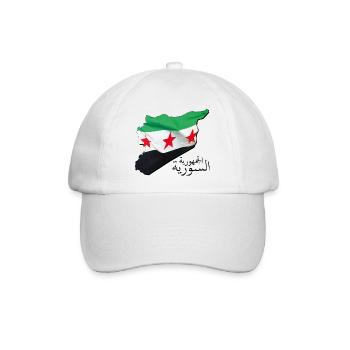 Syrien Flagge in der Syrien Landkarte SY - Baseballkappe - Weiß/Weiß - Vorne