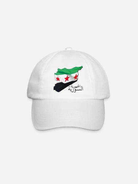 Syrien Flagge in der Syrien Landkarte SY - Baseballkappe - Weiß/Weiß