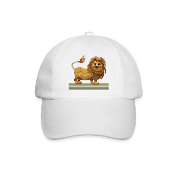 Löwe - Baseballkappe - Weiß/Weiß - Vorne