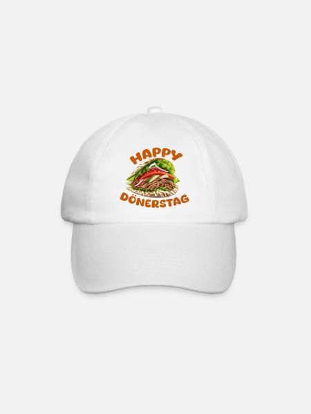 Happy Döner Kebab - Baseballkappe - Weiß/Weiß
