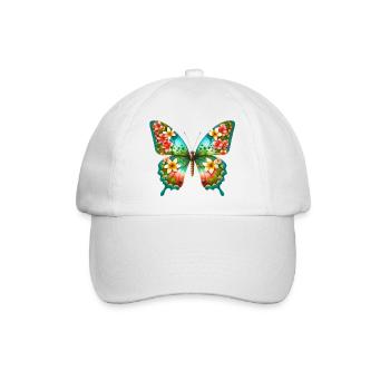 Schmetterling Plumeria Frangipani Plumerie - Baseballkappe - Weiß/Weiß - Vorne