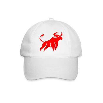 Stier-Logo San Fermín - Baseballkappe - Weiß/Weiß - Vorne