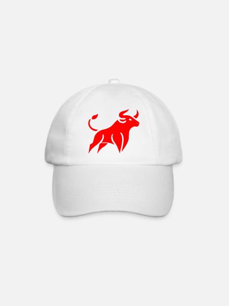 Stier-Logo San Fermín - Baseballkappe - Weiß/Weiß