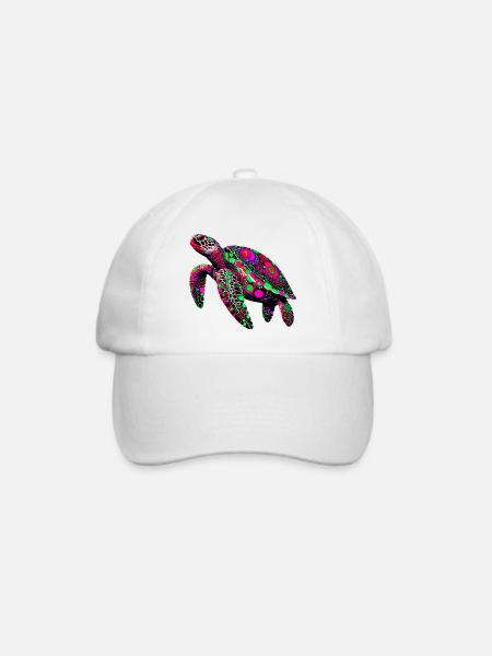 Schildkröte - Baseballkappe - Weiß/Weiß