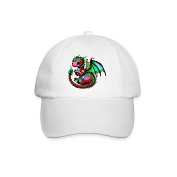 Drache - Baseballkappe - Weiß/Weiß - Vorne
