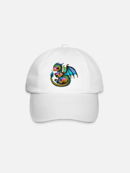 Drache - Baseballkappe - Weiß/Weiß