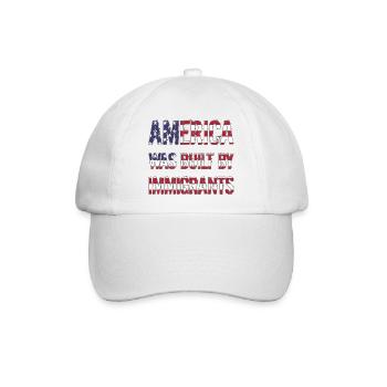 AMERICA WAS BUILT BY IMMIGRANTS Flüchtlingsrechte - Baseballkappe - Weiß/Weiß - Vorne