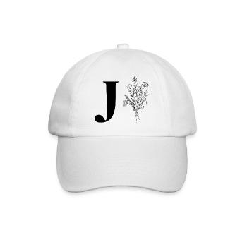 Minimalistische Blumen - Baseballkappe - Weiß/Weiß - Vorne