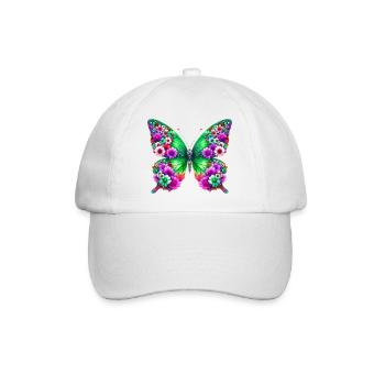 Schmetterling - Baseballkappe - Weiß/Weiß - Vorne